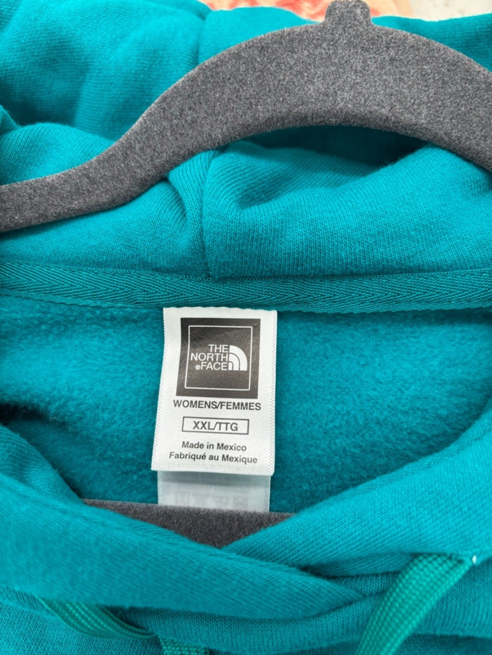 The North Face Teal Logo Hoodie XXL - Picture 3 of 5
